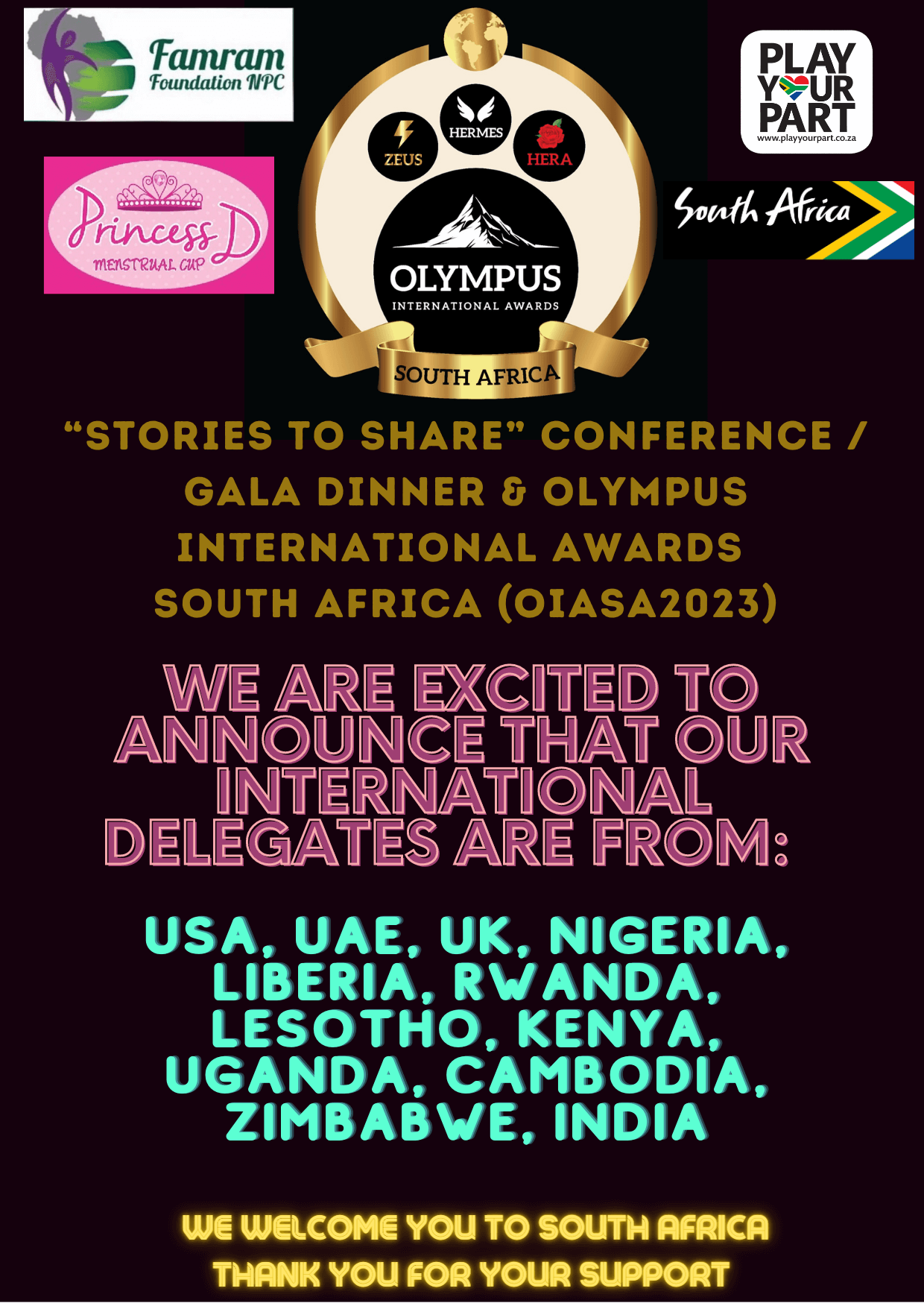 Poster with International Delegates